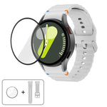 Wellennähte Silikon Uhrenarmband mit 3D gebogenem Film, Für Samsung Galaxy Watch6 44mm, Für Samsung Galaxy Watch6 40mm, Für Samsung Galaxy Watch6 Classic 43mm, Für Samsung Galaxy Watch5 44mm