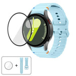 Wellennähte Silikon Uhrenarmband mit 3D gebogenem Film, Für Samsung Galaxy Watch6 44mm, Für Samsung Galaxy Watch6 40mm, Für Samsung Galaxy Watch6 Classic 43mm, Für Samsung Galaxy Watch5 44mm
