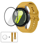 Wellennähte Silikon Uhrenarmband mit 3D gebogenem Film, Für Samsung Galaxy Watch FE 40mm, Für Samsung Galaxy Watch7 44mm, Für Samsung Galaxy Watch7 40mm, Für Samsung Galaxy Watch6 Classic 47mm