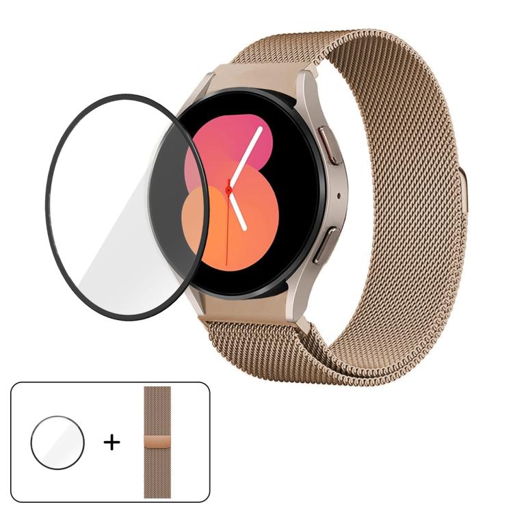 Mailänder Magnetisches Edelstahl-Armband mit 3D-gewölbter Folie, für Samsung Galaxy Watch FE 40mm, für Samsung Galaxy Watch7 44mm, für Samsung Galaxy Watch7 40mm, für Samsung Galaxy Watch6 Classic 47mm, für Samsung Galaxy Watch6 44mm