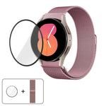 Mailänder magnetisches Edelstahl-Uhrenarmband mit 3D-gebogener Folie, Für Samsung Galaxy Watch6 Classic 43mm, Für Samsung Galaxy Watch5 44mm, Für Samsung Galaxy Watch5 Pro 45mm, Für Samsung Galaxy Watch5 40mm, Für Samsung Galaxy Watch4 44mm