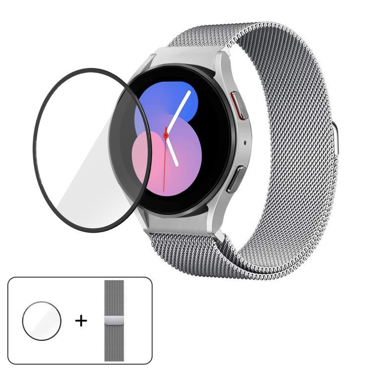 Magnetisches Milanaise-Armband aus Edelstahl mit 3D-gebogener Folie, passend für Samsung Galaxy Watch4 Classic 46 mm, Samsung Galaxy Watch4 Classic 42 mm, Samsung Galaxy Watch5 Active 40 mm, Samsung Galaxy Watch5 Active 44 mm ...