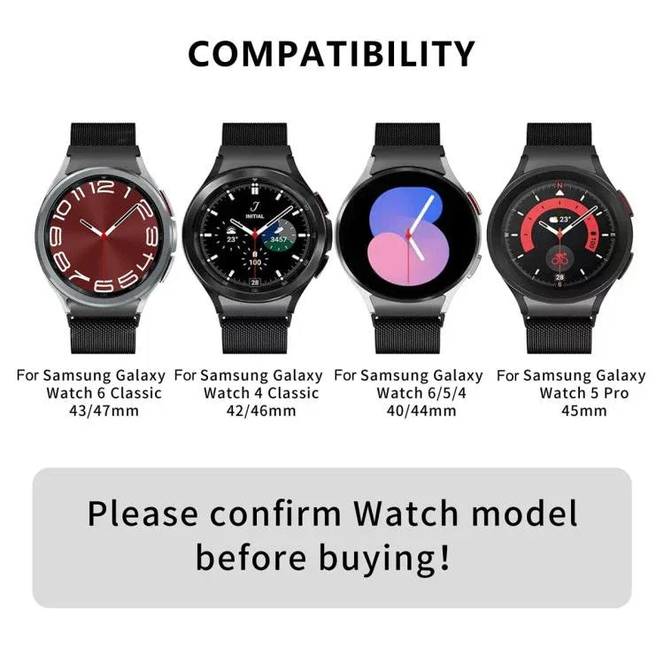 Magnetisches Milanaise-Armband aus Edelstahl mit 3D-gebogener Folie, passend für Samsung Galaxy Watch4 Classic 46 mm, Samsung Galaxy Watch4 Classic 42 mm, Samsung Galaxy Watch5 Active 40 mm, Samsung Galaxy Watch5 Active 44 mm ...
