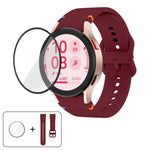 Schlichte Nähte Silikon Uhrenarmband mit 3D gebogenem Film, Für Samsung Galaxy Watch FE 40mm, Für Samsung Galaxy Watch7 44mm, Für Samsung Galaxy Watch7 40mm, Für Samsung Galaxy Watch6 Classic 47mm