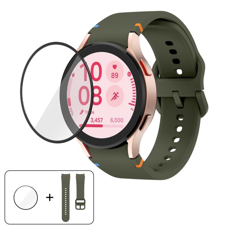 Schlichte Nähte Silikon Uhrenarmband mit 3D gebogenem Film, Für Samsung Galaxy Watch FE 40mm, Für Samsung Galaxy Watch7 44mm, Für Samsung Galaxy Watch7 40mm, Für Samsung Galaxy Watch6 Classic 47mm
