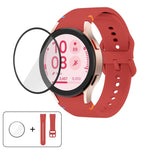 Schlichte Nähte Silikon Uhrenarmband mit 3D gebogenem Film, Für Samsung Galaxy Watch FE 40mm, Für Samsung Galaxy Watch7 44mm, Für Samsung Galaxy Watch7 40mm, Für Samsung Galaxy Watch6 Classic 47mm
