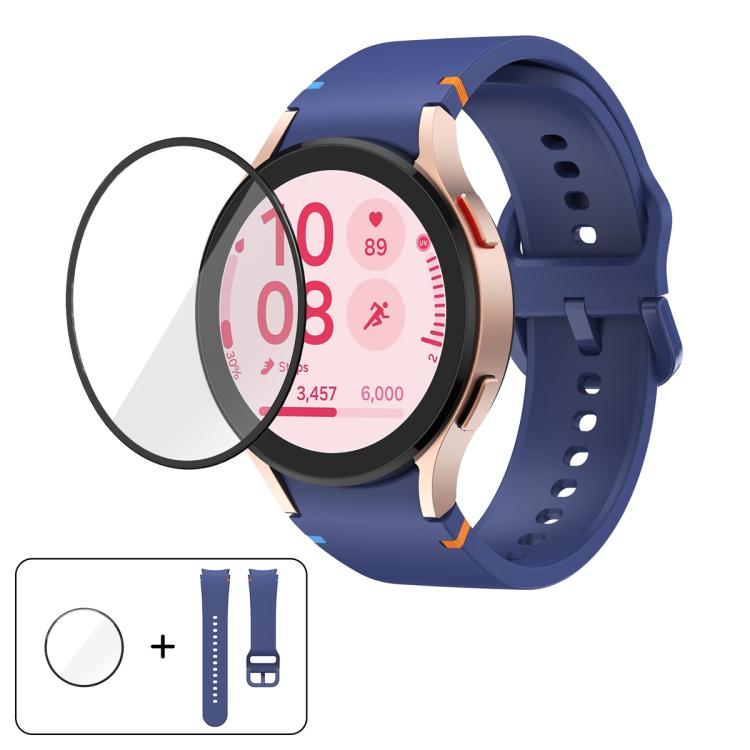 Schlichte Nähte Silikon Uhrenarmband mit 3D gebogenem Film, Für Samsung Galaxy Watch6 44mm, Für Samsung Galaxy Watch6 40mm, Für Samsung Galaxy Watch6 Classic 43mm, Für Samsung Galaxy Watch5 44mm