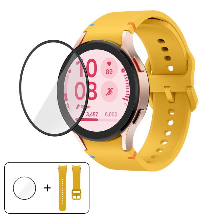 Schlichte Nähte Silikon Uhrenarmband mit 3D gebogenem Film, Für Samsung Galaxy Watch6 44mm, Für Samsung Galaxy Watch6 40mm, Für Samsung Galaxy Watch6 Classic 43mm, Für Samsung Galaxy Watch5 44mm