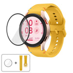 Schlichte Nähte Silikon Uhrenarmband mit 3D gebogenem Film, Für Samsung Galaxy Watch5 Pro 45mm, Für Samsung Galaxy Watch5 40mm, Für Samsung Galaxy Watch4 44mm, Für Samsung Galaxy Watch4 40mm