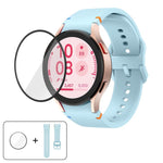 Schlichte Nähte Silikon Uhrenarmband mit 3D gebogenem Film, Für Samsung Galaxy Watch5 Pro 45mm, Für Samsung Galaxy Watch5 40mm, Für Samsung Galaxy Watch4 44mm, Für Samsung Galaxy Watch4 40mm
