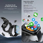 T1 TWS Kopfhörer Smartwatch, 1,8 Zoll quadratisches Display, unterstützt Bluetooth-Anrufe / Herzfrequenzmessung
