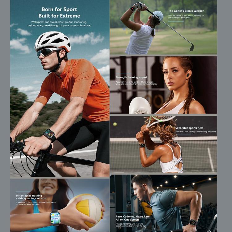 T1 TWS Kopfhörer Smartwatch, 1,8 Zoll quadratisches Display, unterstützt Bluetooth-Anrufe / Herzfrequenzmessung