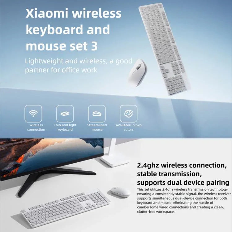 Original Xiaomi 2.4GHz Kabellose Tastatur- & Maus-Set 3, Gen3