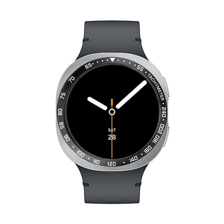 Schutzhülle aus Metall mit Lünette für Smartwatches, Stil: E-Stil, für Samsung Galaxy Watch8 Classic (46 mm), Samsung Galaxy Watch8 (44 mm) und Samsung Galaxy Watch8 (40 mm)