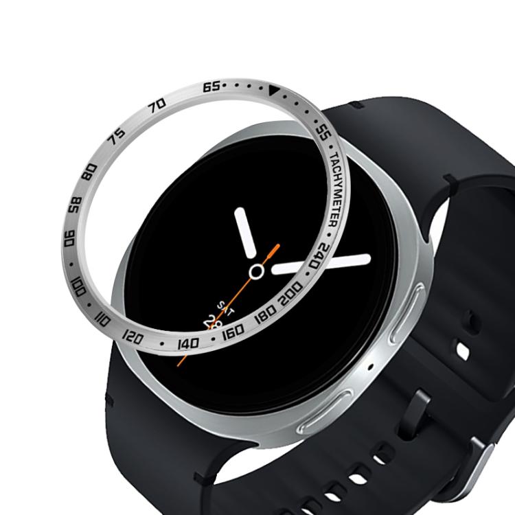 Schutzhülle aus Metall mit Lünette für Smartwatches, Stil: E-Stil, für Samsung Galaxy Watch8 Classic (46 mm), Samsung Galaxy Watch8 (44 mm) und Samsung Galaxy Watch8 (40 mm)