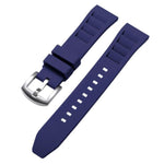 xDfind Silver Buckle Quick Release Silicone Watch Band, 20mm, 22mm