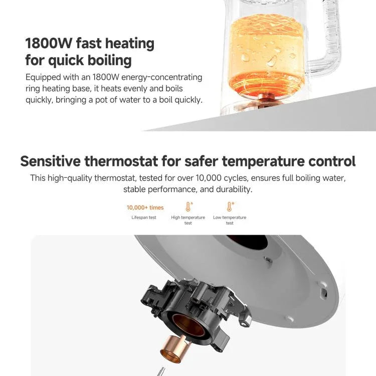 Original Xiaomi Mijia 1,7 l 1800 W Wasserkocher mit konstanter Temperatur, 3-flammig, mit chinesischem Stecker