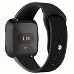 For Fitbit Versa 2 / Versa / Versa Lite xDfind Rivet Buckle Solid Color Silicone Watch Band, S, L