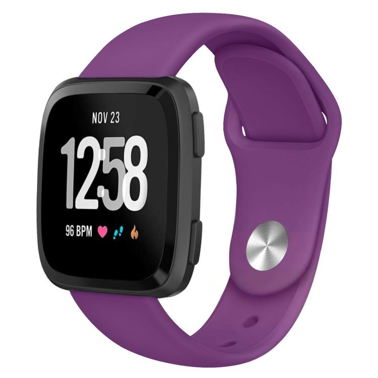 For Fitbit Versa 2 / Versa / Versa Lite xDfind Rivet Buckle Solid Color Silicone Watch Band, S, L