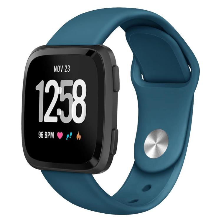 For Fitbit Versa 2 / Versa / Versa Lite xDfind Rivet Buckle Solid Color Silicone Watch Band, S, L