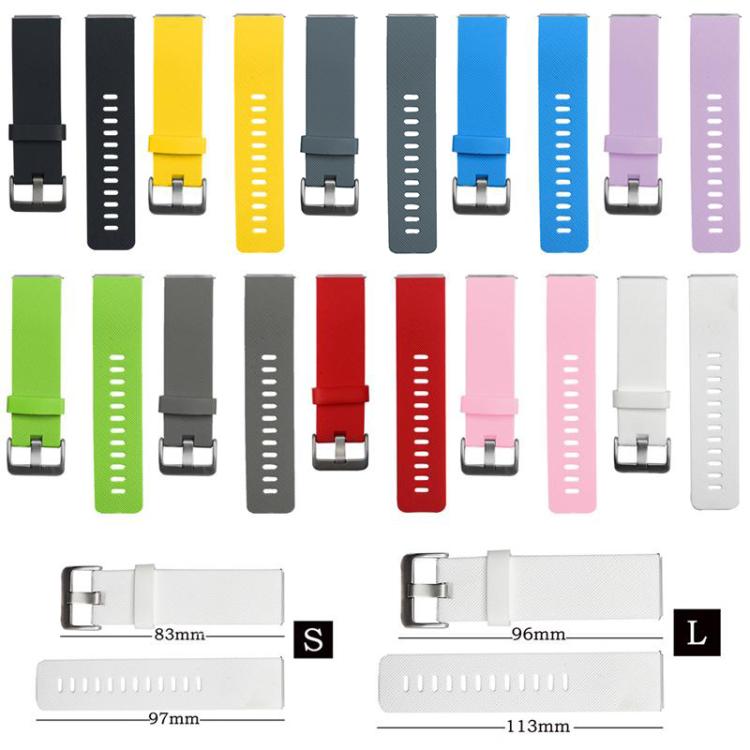 For Fitbit Blaze xDfind Steel Buckle Diagonal Texture Solid Color Silicone Watch Band, S, L