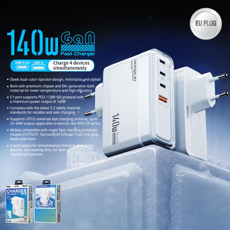 WK WP-U20 lceyon 140W GaN Multifunktionsladegerät, EU-Stecker, UK-Stecker