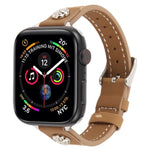 Rivet Camellia Armband aus hautfreundlichem Mikrofaserleder, passend für Apple Watch 46 mm / 49 mm / 45 mm / 44 mm und 42 mm / 41 mm / 40 mm / 38 mm