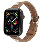Rivet Camellia Armband aus hautfreundlichem Mikrofaserleder, passend für Apple Watch 46 mm / 49 mm / 45 mm / 44 mm und 42 mm / 41 mm / 40 mm / 38 mm