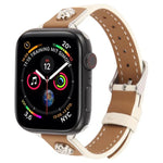 Rivet Camellia Armband aus hautfreundlichem Mikrofaserleder, passend für Apple Watch 46 mm / 49 mm / 45 mm / 44 mm und 42 mm / 41 mm / 40 mm / 38 mm
