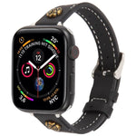 Rivet Camellia Armband aus hautfreundlichem Mikrofaserleder, passend für Apple Watch 46 mm / 49 mm / 45 mm / 44 mm und 42 mm / 41 mm / 40 mm / 38 mm