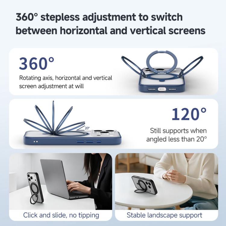 ZGA Feitian 360 Drehhalter Magsafe PC Hybrid TPU-Handyhülle, Für iPhone 17 Pro, Für iPhone 17 Pro Max