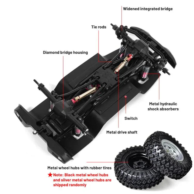 JJR/C C8801 Pro Black Warrior Edition Wrangler Simulations-Kletter-Ferngesteuertes Auto