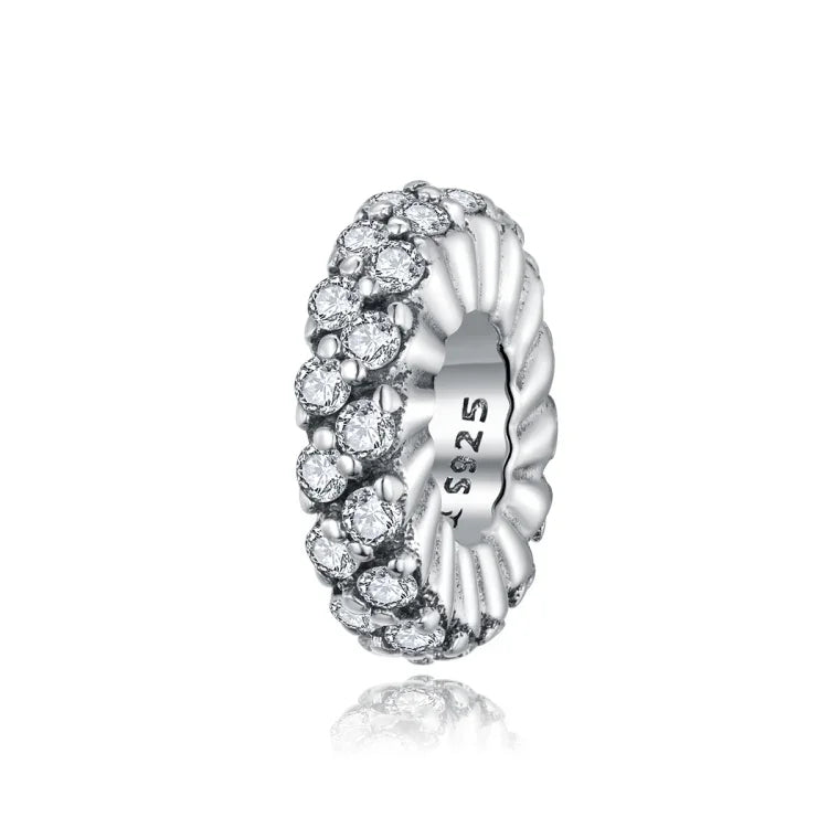 S925 Sterling Silber Glitzernde Winter Zirkonperlen DIY Armband Halskette Accessoires, Glitzernder Winter