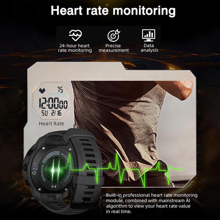 NORTH EDGE MARS 5 Outdoor Smartwatch für Herren, unterstützt Herzfrequenz-/Blutsauerstoffüberwachung
