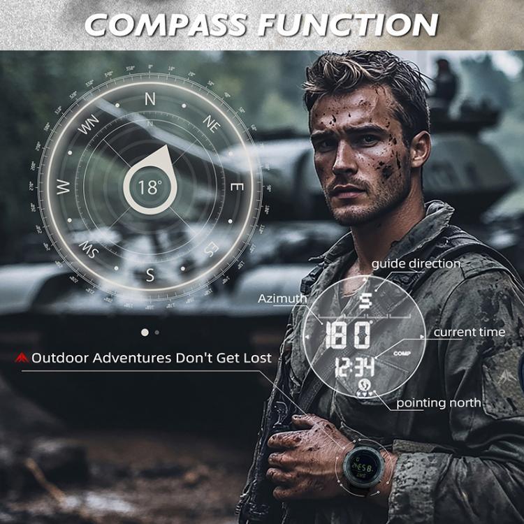 NORTH EDGE TANK 3 Outdoor Wasserdichte Herren Sportuhr mit Schrittzähler und Kompass