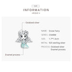 S925 Sterling Silber Schneeflocken Elfenmädchen Perlen DIY Armband Halskette Accessoires, Elfenmädchen