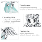 S925 Sterling Silber Schneeflocken Elfenmädchen Perlen DIY Armband Halskette Accessoires, Elfenmädchen