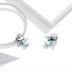 S925 Sterling Silber Schneeflocken Elfenmädchen Perlen DIY Armband Halskette Accessoires, Elfenmädchen