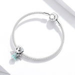 S925 Sterling Silber Schneeflocken Elfenmädchen Perlen DIY Armband Halskette Accessoires, Elfenmädchen