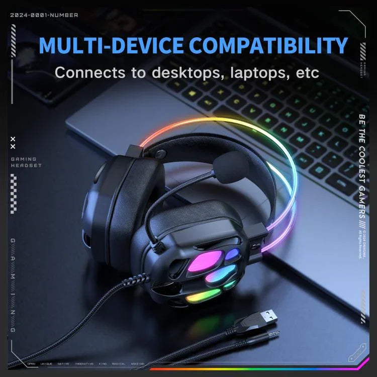 ONIKUMA X89 RGB kabelgebundener Kopfhörer mit Mikrofon, X89