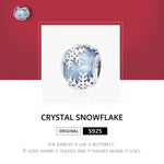 S925 Sterling Silber Kristall Schneeflockenperlen DIY Armband Halskette Accessoires, Schneeflocke