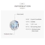 S925 Sterling Silber Kristall Schneeflockenperlen DIY Armband Halskette Accessoires, Schneeflocke