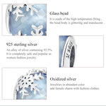 S925 Sterling Silber Kristall Schneeflockenperlen DIY Armband Halskette Accessoires, Schneeflocke