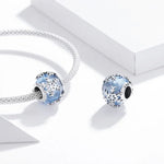 S925 Sterling Silber Kristall Schneeflockenperlen DIY Armband Halskette Accessoires, Schneeflocke