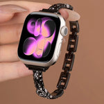 xDfind Dünnes Armband aus Edelstahl mit Diamanten, passend für Apple Watch 42 / 44 / 45 / 46 / 49 mm, Apple Watch 38 / 40 / 41 / S10 42 mm