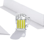 S925 Sterling Silber Bierkrugperlen DIY Armband Halskette Accessoires, Bierkrug
