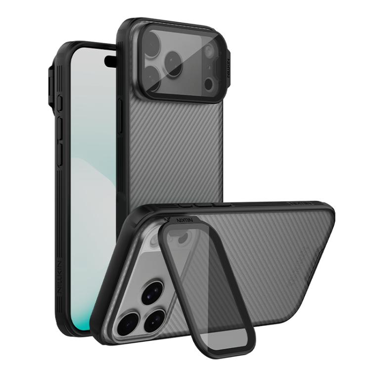 NILLKIN Schwarzer Spiegel Prop CD Textur Transparente Spiegelabdeckung Handyhülle, Für iPhone 17 Pro Max, Für iPhone 17 Pro