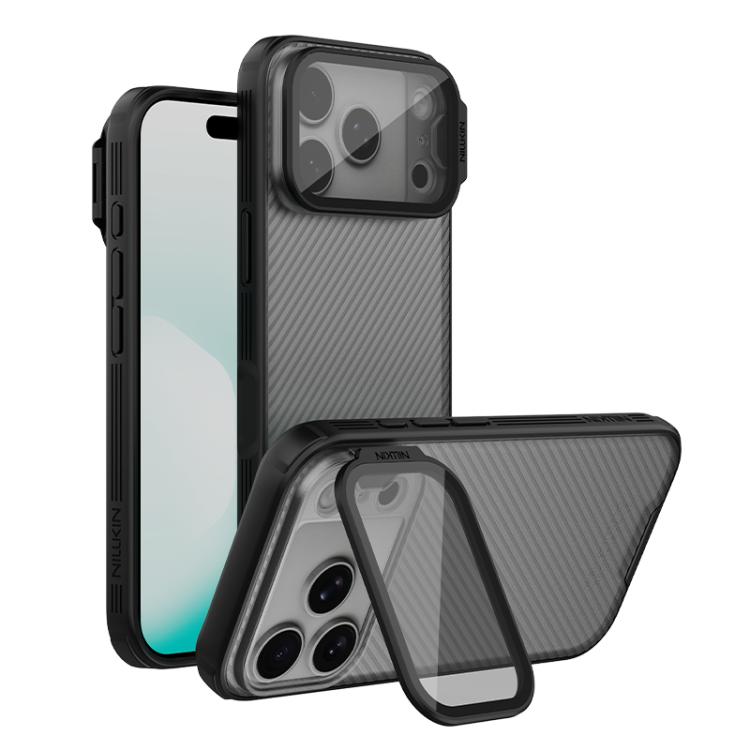 NILLKIN Schwarzer Spiegel Prop CD Textur Transparente Spiegelabdeckung Handyhülle, Für iPhone 17 Pro Max, Für iPhone 17 Pro