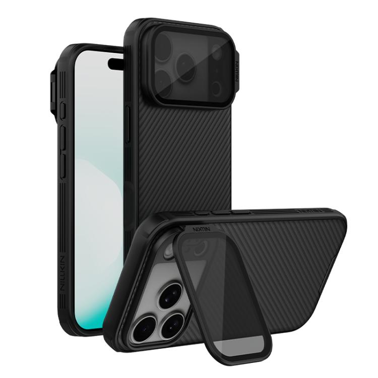 NILLKIN Schwarzer Spiegel Prop CD Textur Transparente Spiegelabdeckung Handyhülle, Für iPhone 17 Pro Max, Für iPhone 17 Pro