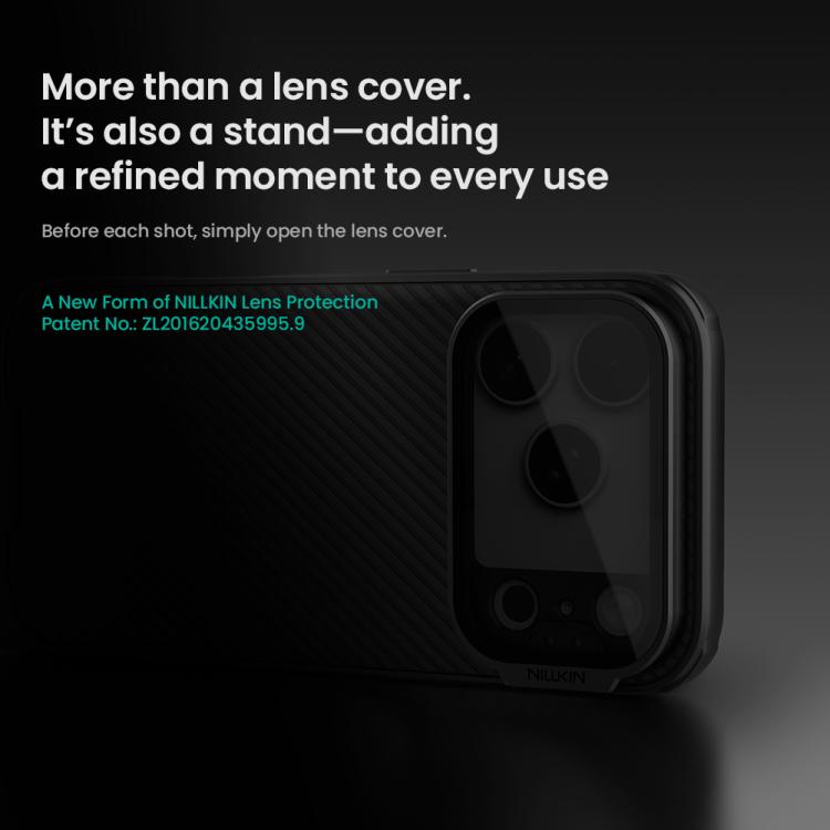 NILLKIN Schwarzer Spiegel Prop CD Textur Transparente Spiegelabdeckung Handyhülle, Für iPhone 17 Pro Max, Für iPhone 17 Pro